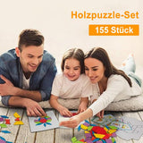 Holzpuzzle-Set 155 Stück